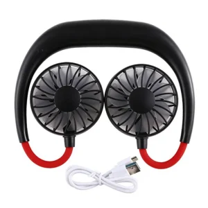 2022 Portable Rechargeable Cordless Halter Neck Cooling Fan Led Portable & Wearable Fans